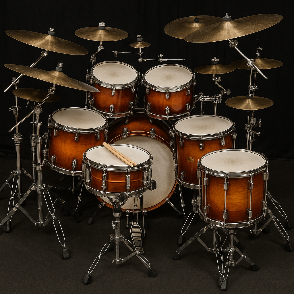 Large drum set for a professional player