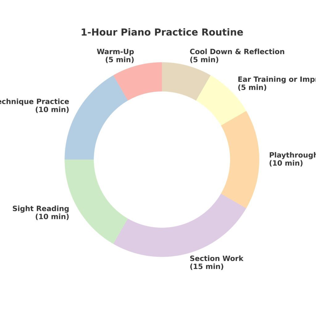 Piano Practice Routine for beginning to intermediate students