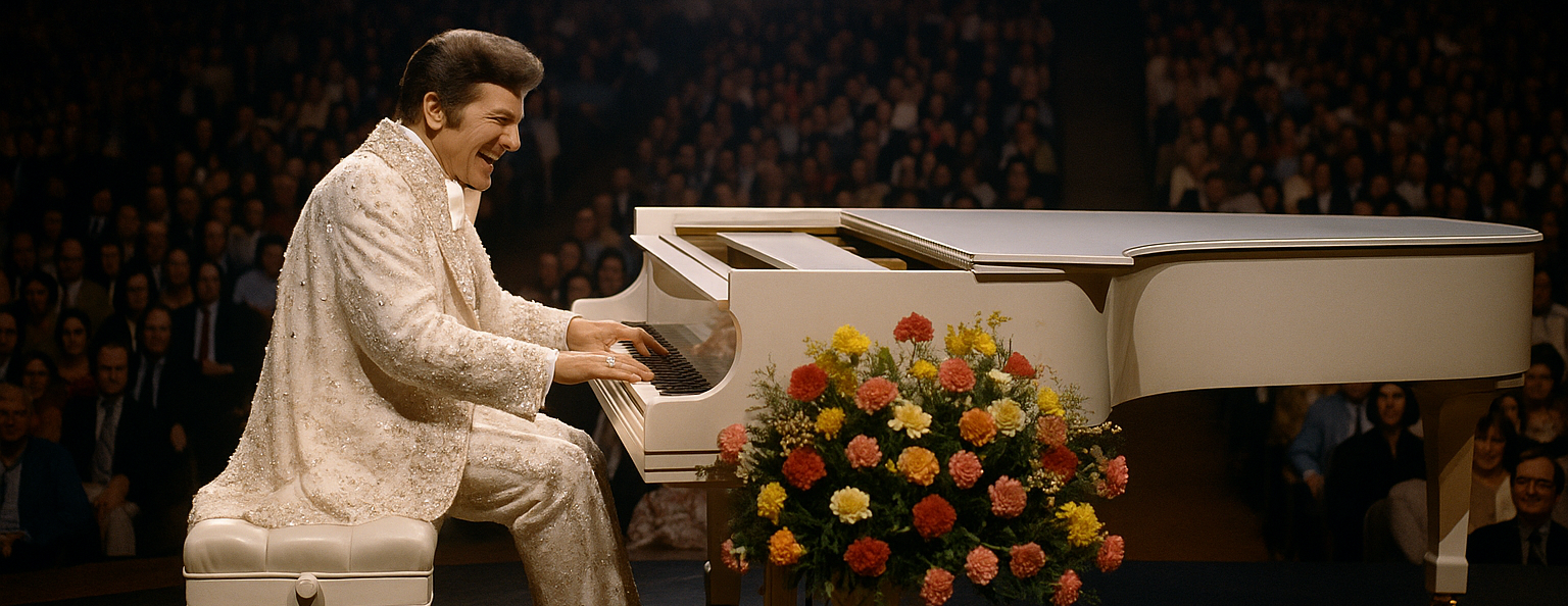Liberace Playing the Piano for an audience